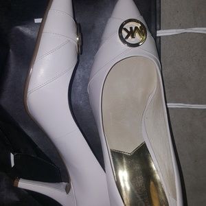 White MK heel